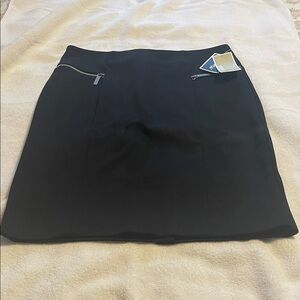 Michael Kors Black Mini Skirt with Zip Pocket Accents